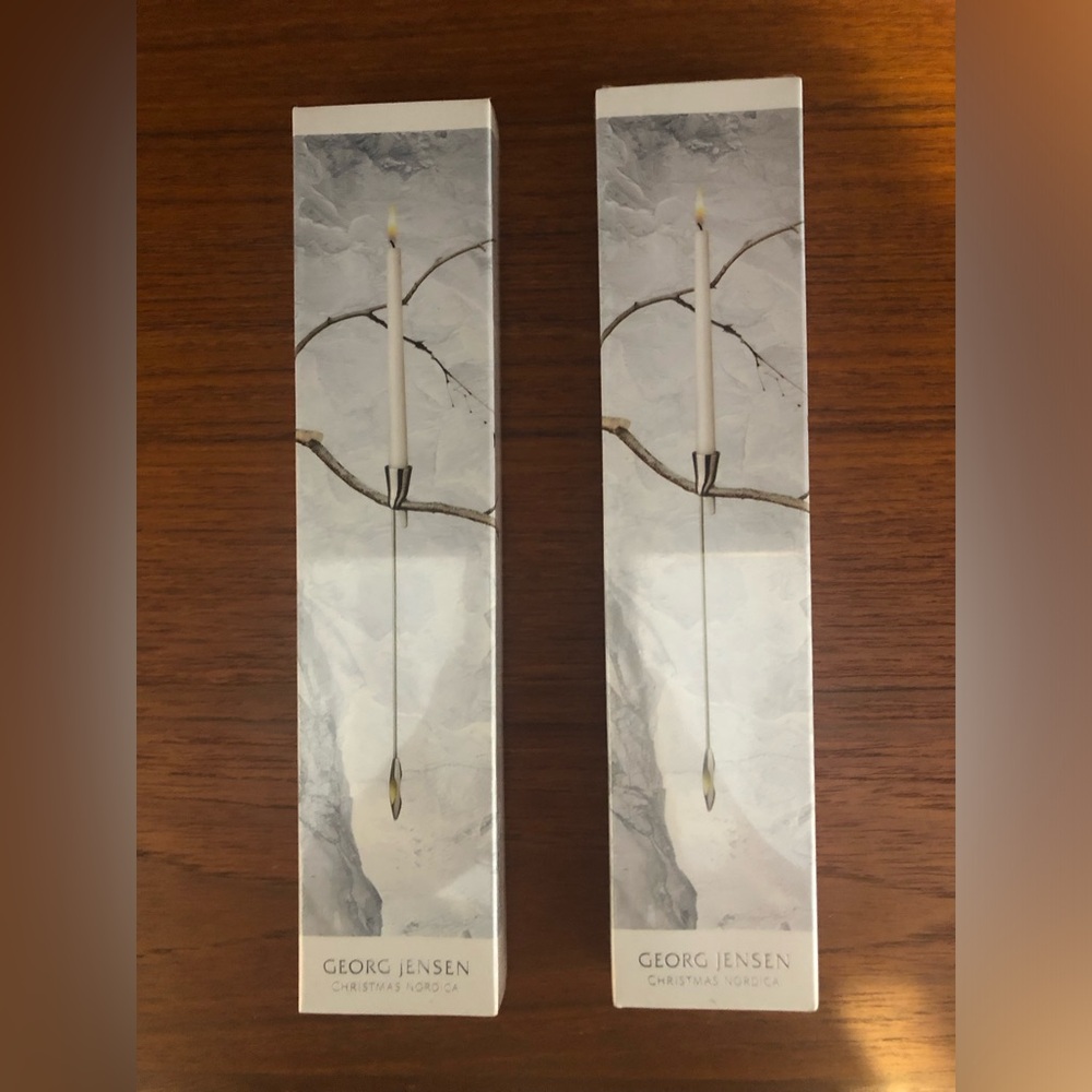 2 Georg Jensen Silver Candle Holders